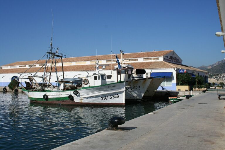 Porto pesqueiro de Calpe junto ao Peñón de Ifach