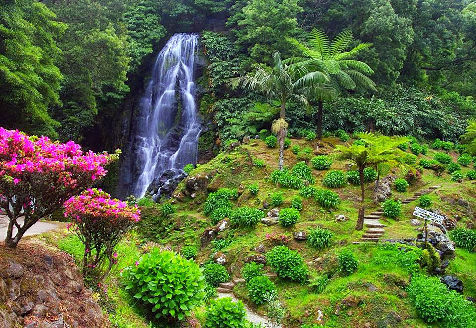Paisagem verde e miradouros do Nordeste em São Miguel, Açores