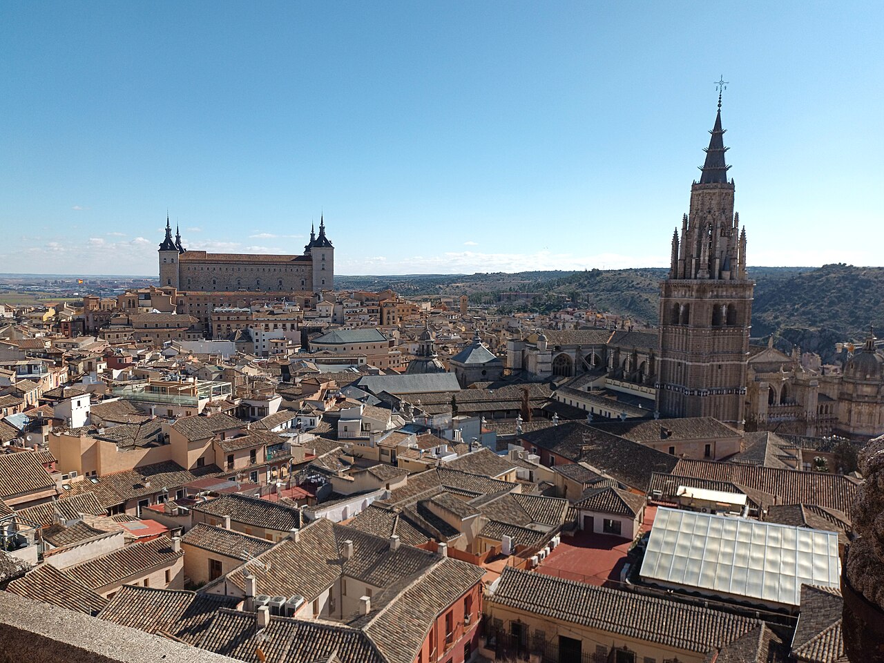 Vista panorâmica de Toledo para escolher onde ficar em Espanha