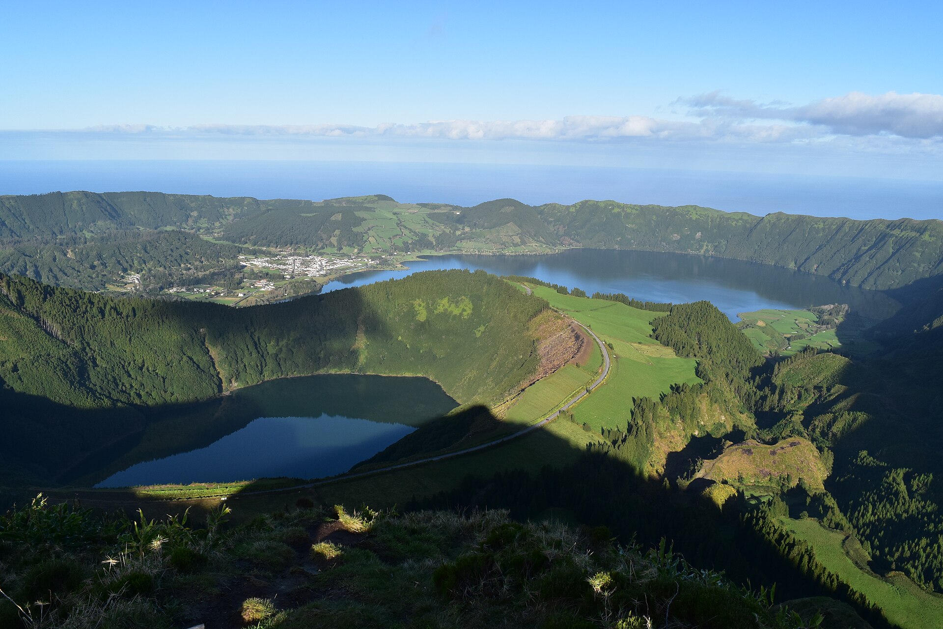 Vista panorâmica da Lagoa das Sete Cidades em São Miguel