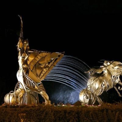 Sculpture "Calidea i la dama de gel", Escaldes, Andorra, Pyrenees